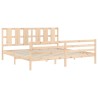Cadre de lit sans matelas bois massif 