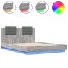 Cadre de lit avec LED sans matelas sonoma gris 150x200 cm 