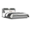 Cadre de lit avec LED sans matelas sonoma gris 150x200 cm 