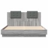 Cadre de lit avec LED sans matelas sonoma gris 150x200 cm 