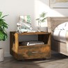 Table basse chêne fumé 55x55x40 cm bois d'ingénierie 