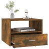 Table basse chêne fumé 55x55x40 cm bois d'ingénierie 