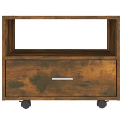 Table basse chêne fumé 55x55x40 cm bois d'ingénierie 