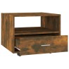 Table basse chêne fumé 55x55x40 cm bois d'ingénierie 