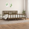 Cadre de lit sans matelas marron miel bois pin massif 200x200cm 