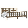 Cadre de lit sans matelas marron miel bois pin massif 200x200cm 
