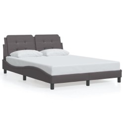 Cadre de lit sans matelas gris 120x200 cm similicuir 