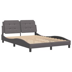 Cadre de lit sans matelas gris 120x200 cm similicuir 