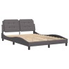 Cadre de lit sans matelas gris 120x200 cm similicuir 