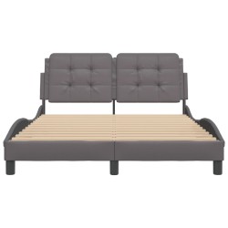 Cadre de lit sans matelas gris 120x200 cm similicuir 