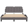 Cadre de lit sans matelas gris 120x200 cm similicuir 