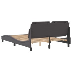 Cadre de lit sans matelas gris 120x200 cm similicuir 