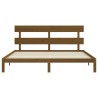 Cadre de lit sans matelas marron miel 200x200cm bois pin massif 