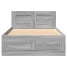 Cadre de lit avec tête de lit sans matelas sonoma gris 75x190cm 