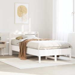 Cadre de lit sans matelas blanc 90x190 cm bois de pin massif 