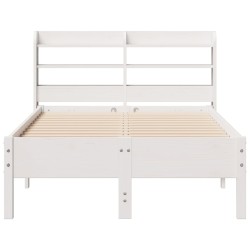 Cadre de lit sans matelas blanc 90x190 cm bois de pin massif 