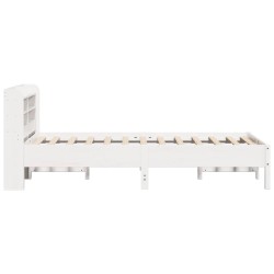 Cadre de lit sans matelas blanc 90x190 cm bois de pin massif 