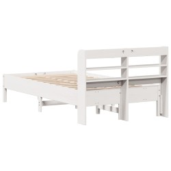 Cadre de lit sans matelas blanc 90x190 cm bois de pin massif 