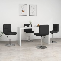 Chaises à manger lot de 4 noir similicuir 