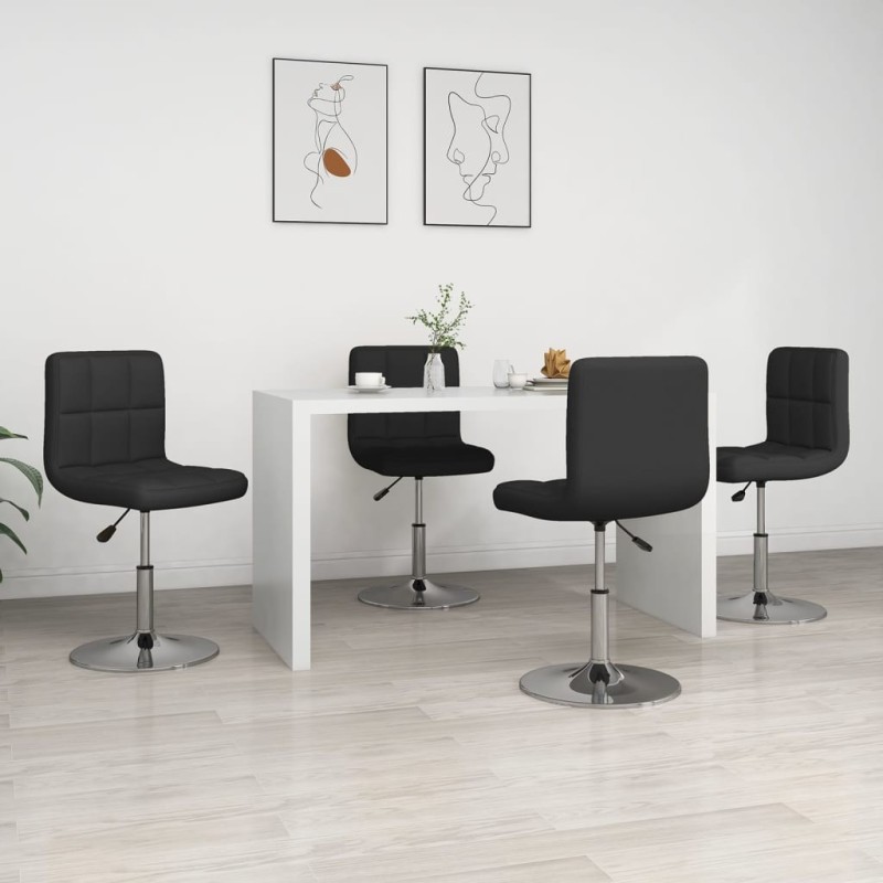 Chaises à manger lot de 4 noir similicuir 