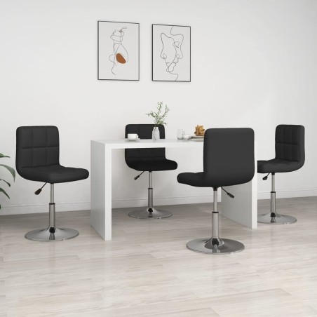 Chaises à manger lot de 4 noir similicuir 