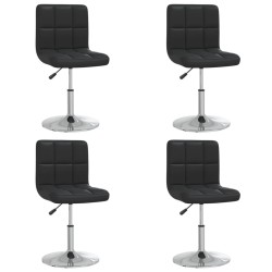 Chaises à manger lot de 4 noir similicuir 