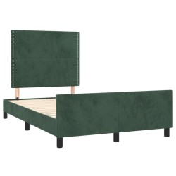Cadre de lit sans matelas vert foncé 120x200 cm velours 