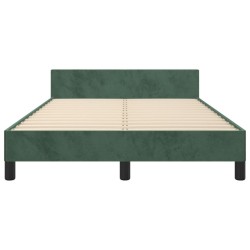Cadre de lit sans matelas vert foncé 120x200 cm velours 