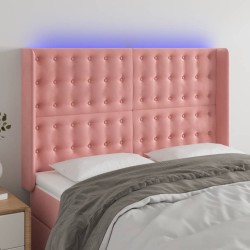 Tête de lit à LED Rose 147x16x118/128 cm Velours 