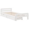 Cadre de lit sans matelas blanc 75x190 cm bois de pin massif 