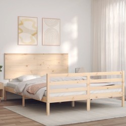 Cadre de lit sans matelas bois massif 