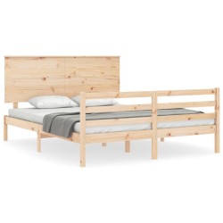Cadre de lit sans matelas bois massif 