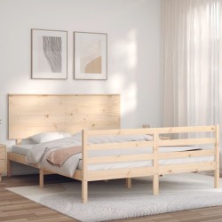 Cadre de lit sans matelas bois massif 