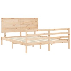Cadre de lit sans matelas bois massif 