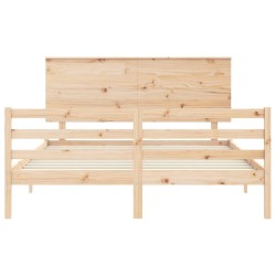 Cadre de lit sans matelas bois massif 