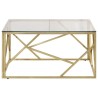 Table basse doré acier inoxydable et verre trempé 