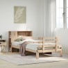 Lit bibliothèque sans matelas 100x200 cm bois massif de pin 