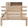 Lit bibliothèque sans matelas 100x200 cm bois massif de pin 