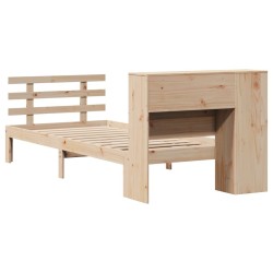 Lit bibliothèque sans matelas 100x200 cm bois massif de pin 