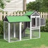 Poulailler gris 193x65x117 cm bois massif de pin 