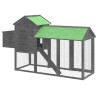Poulailler gris 193x65x117 cm bois massif de pin 