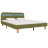 Cadre de lit avec LED sans matelas vert tissu 160x200 cm 