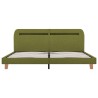 Cadre de lit avec LED sans matelas vert tissu 160x200 cm 