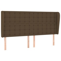 Tête de lit avec oreilles Marron foncé 203x23x118/128 cm Tissu 