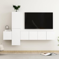 Ensemble de meubles TV 5 pcs Blanc Bois d'ingénierie 