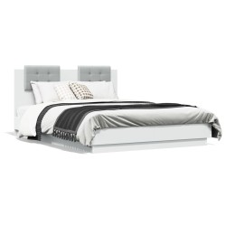 Cadre de lit sans matelas blanc 140x190 cm 