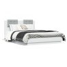 Cadre de lit sans matelas blanc 140x190 cm 