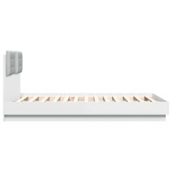 Cadre de lit sans matelas blanc 140x190 cm 