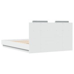 Cadre de lit sans matelas blanc 140x190 cm 