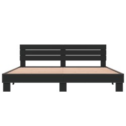 Cadre de lit sans matelas noir 200x200 cm 